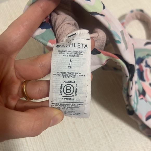 Athleta ULTIMATE BRA A-C Floral Print Sports Bra size small - Picture 2 of 4